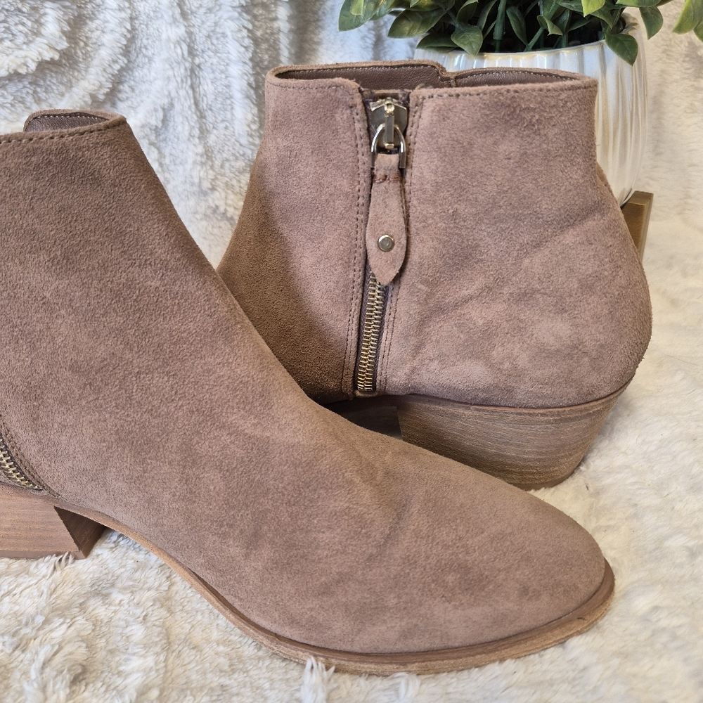 Thursday Boot Co Downtown Ankle Boot Rose Brown Suede Zip Up Western Boho Sz 10 - Picture 8 of 13